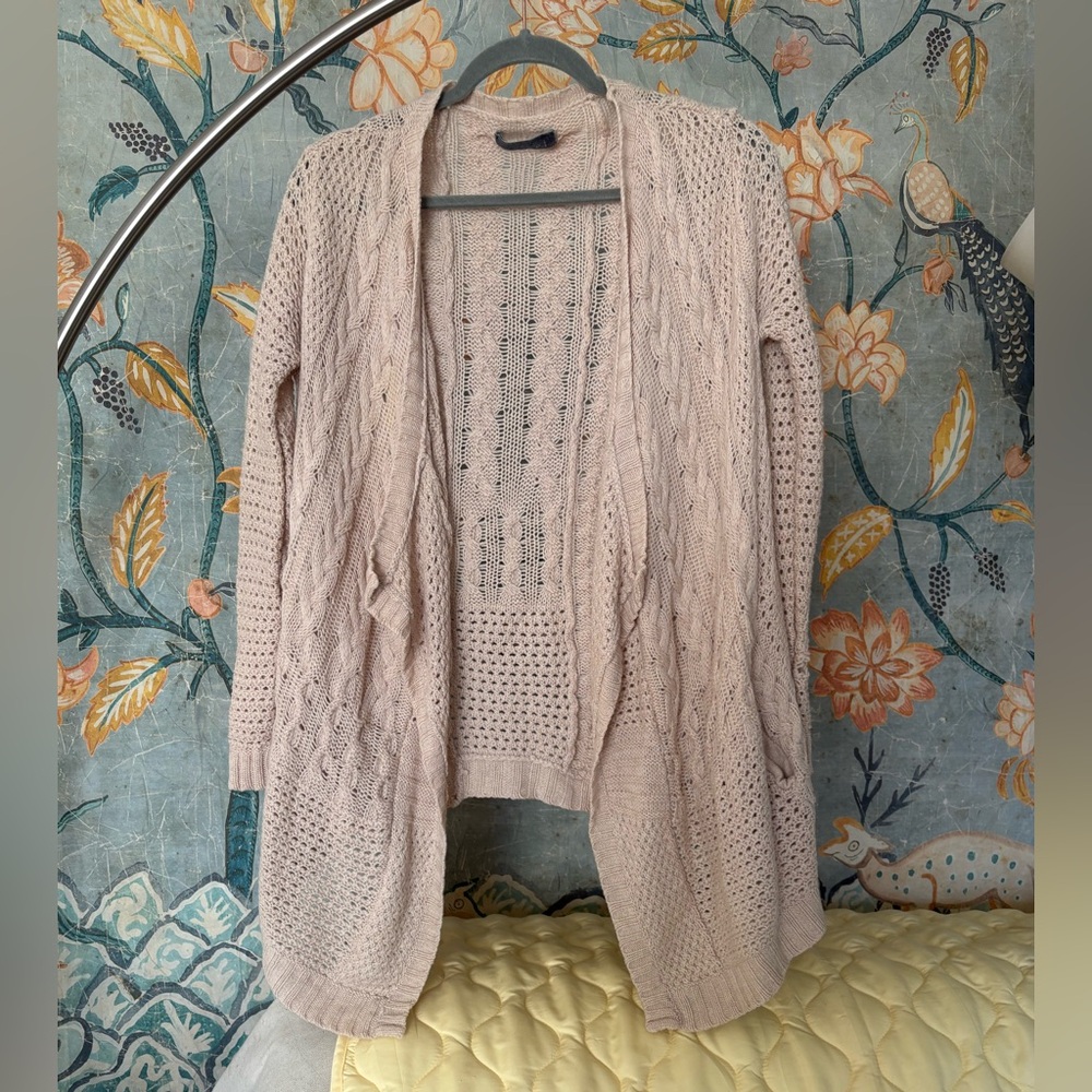 Velvet Women's Cream Cashmere/Wool Cable Knit Cardigan